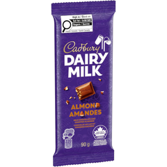 Cadbury Dairy Milk Almond Milk Chocolate Bar — Pack of 6 × 90g