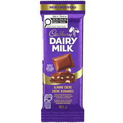 Cadbury Dairy Milk Almond Crème Milk Chocolate Bar — Pack of 6 × 105g