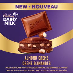 Cadbury Dairy Milk Almond Crème Milk Chocolate Bar — Pack of 6 × 105g