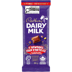 Cadbury Dairy Milk Fireworks Popping Candy Milk Chocolate Bar — Pack of 6 × 90g