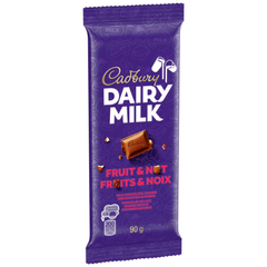 Cadbury Dairy Milk Fruit & Nut Milk Chocolate Bar — Pack of 6 × 90g