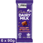 Cadbury Dairy Milk Hazelnut Milk Chocolate Bar — Pack of 6 × 90g