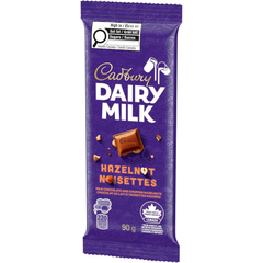 Cadbury Dairy Milk Hazelnut Milk Chocolate Bar — Pack of 6 × 90g