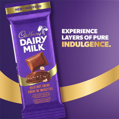 Cadbury Dairy Milk Hazelnut Crème Milk Chocolate Bar — Pack of 6 × 105g