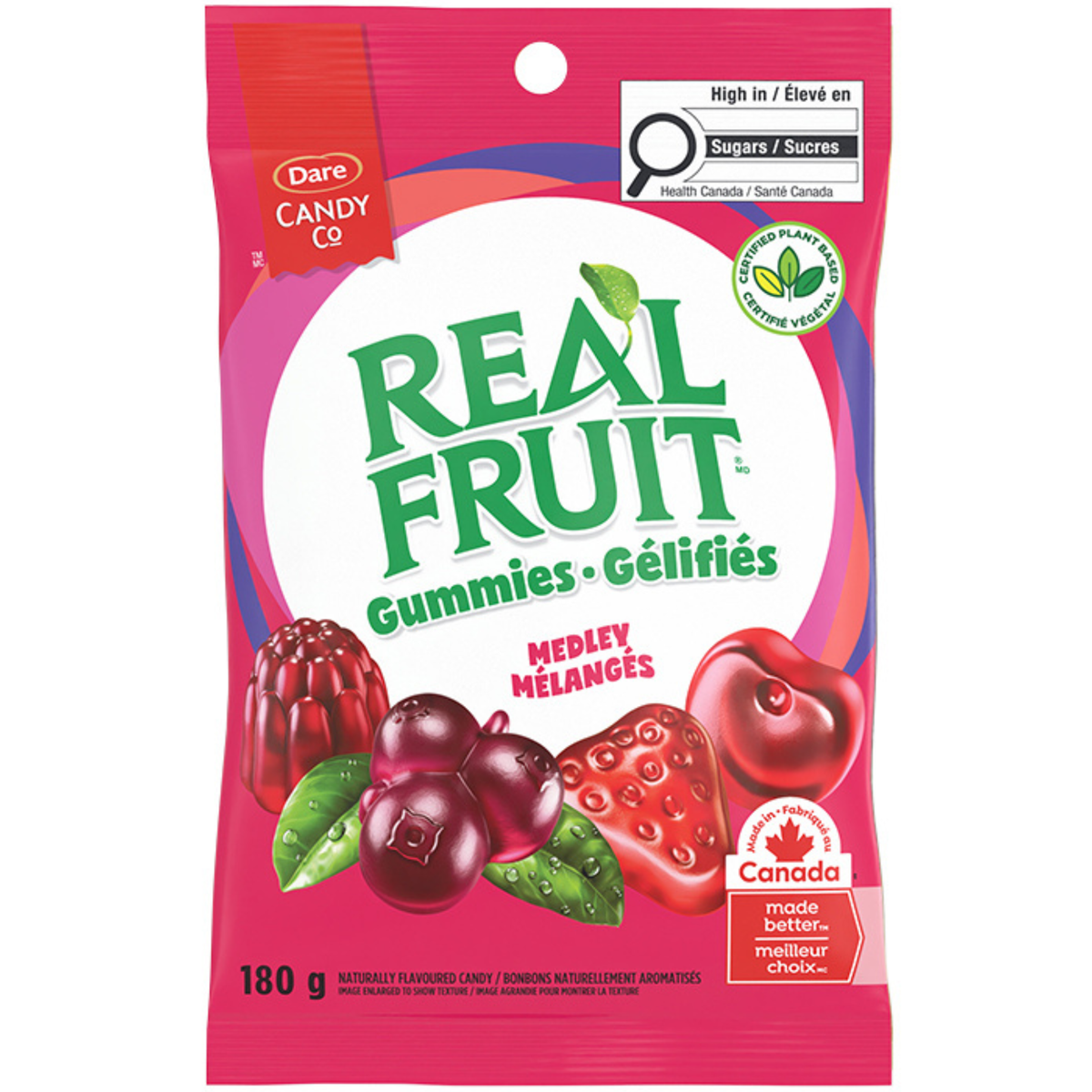 Dare REALFRUIT Medley Gummies 180g – Real Fruit Juice, No Artificial Colours | Wholesale Pack of 12