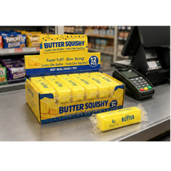 Dream Butter Squishy Slow Rising Stress Ball — Super Soft Novelty Butter Stick Fidget Toy | 12 Piece Display Box