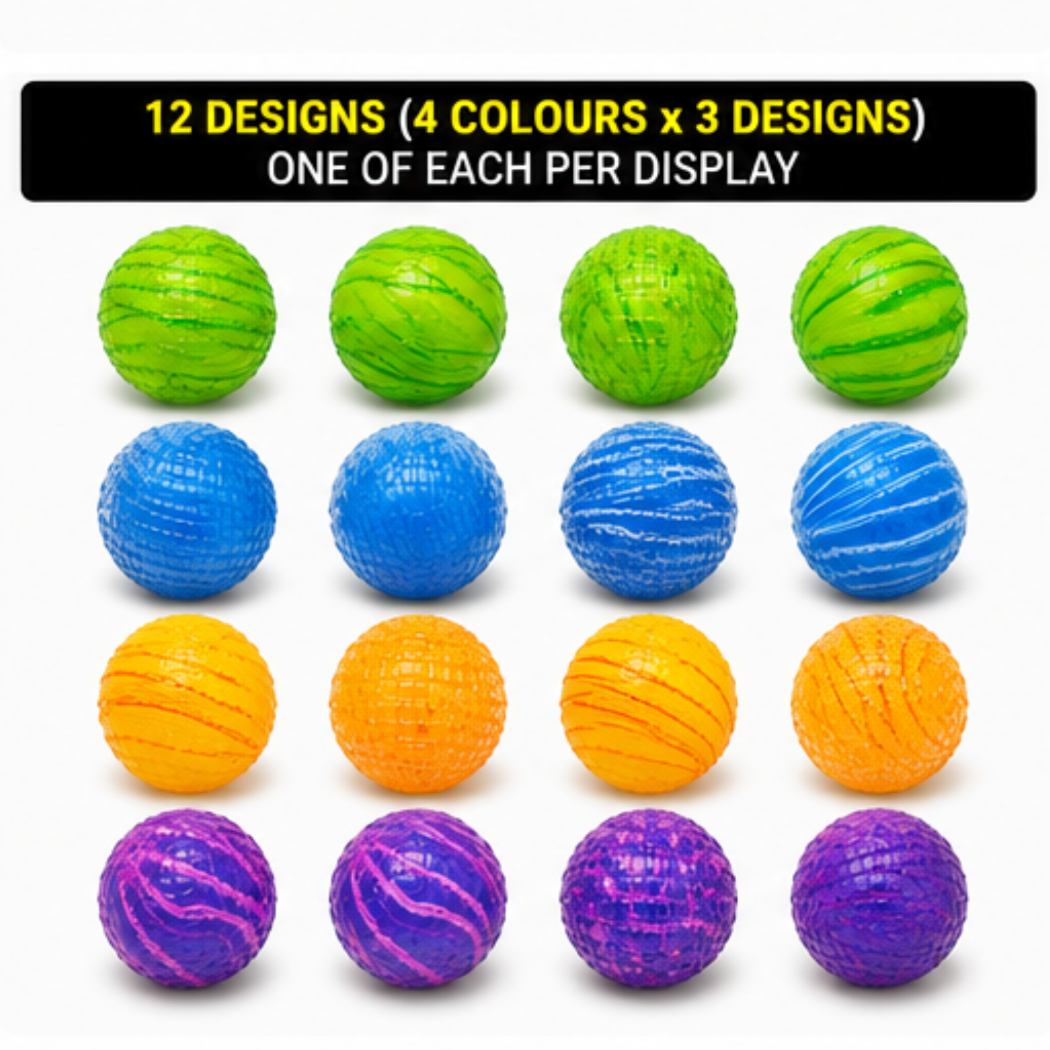 Dream Cube Squeeze Ball Squishy Stress Ball, Neon Colours Fidget Toy, 12 Piece Display Box
