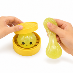 Dream Squeezy Dumplings Squishy Stress Ball with Steamer Basket, 12 Piece Display Box