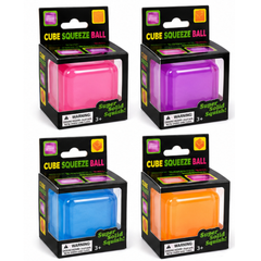 Dream Squishy Cube Stress Ball, Soft Squeeze Fidget Toy, 12 Piece Display Box