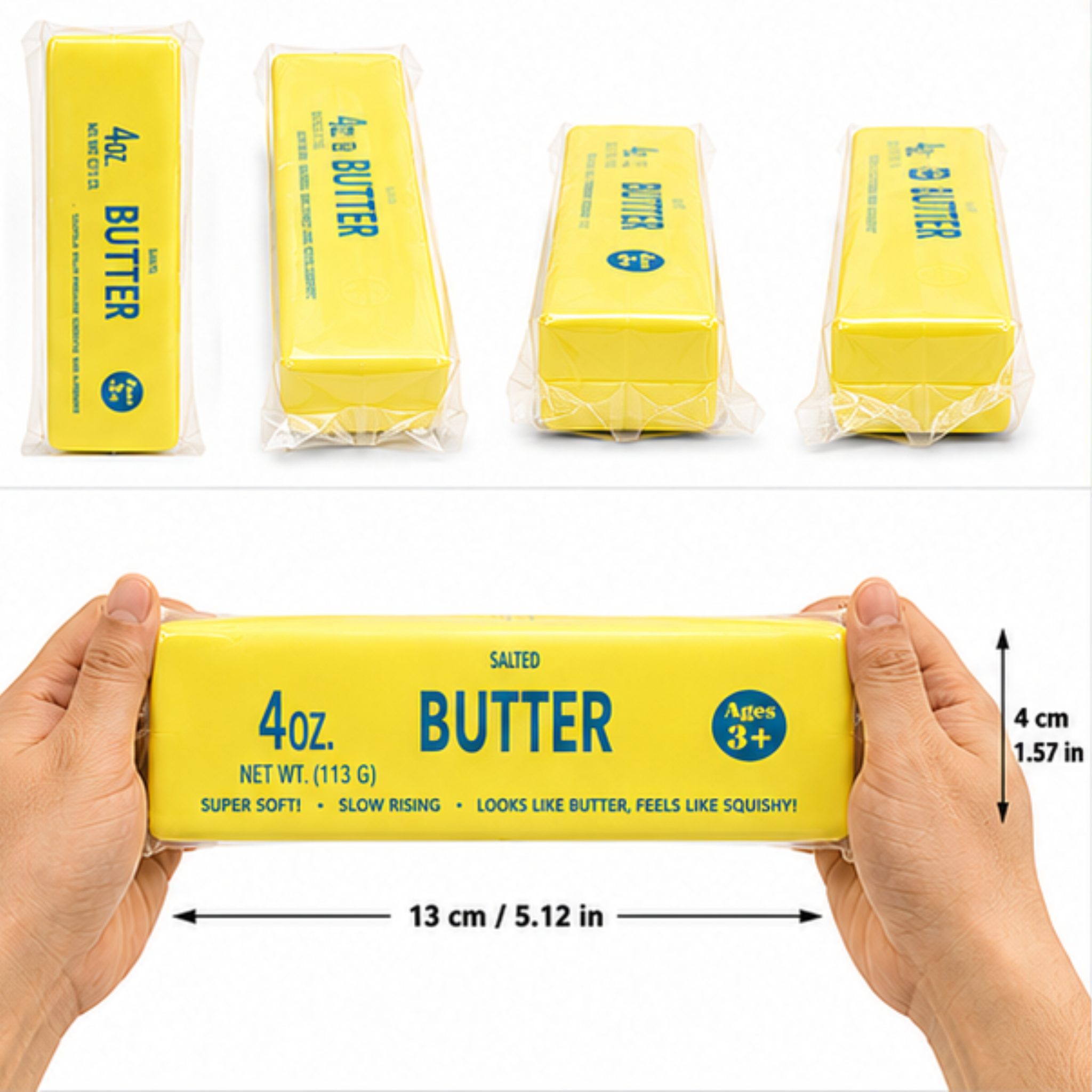 Dream Butter Squishy Jumbo 13 cm (approx 5 in), Slow Rising Stress Ball, 12 Piece Display Box