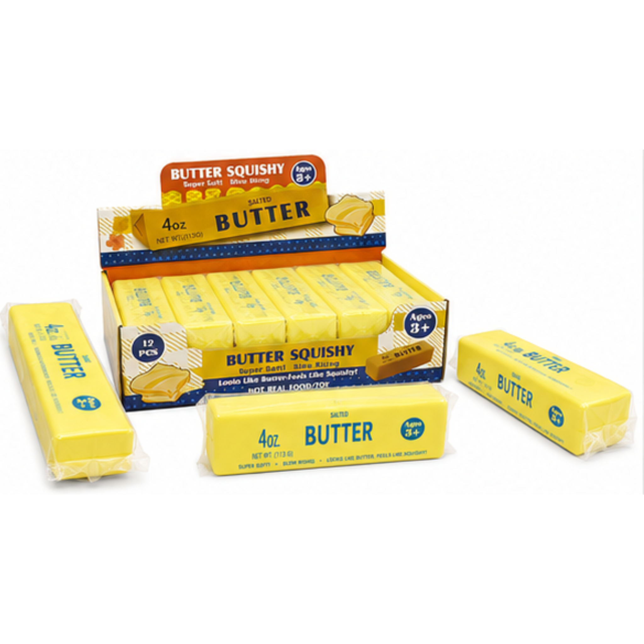 Dream Butter Squishy Jumbo 13 cm (approx 5 in), Slow Rising Stress Ball, 12 Piece Display Box