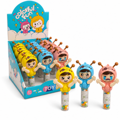 Dream Face Changer Candy Toy, 3 Colours, Press to Spin 3 Faces, Halal, 12 Piece Display Box