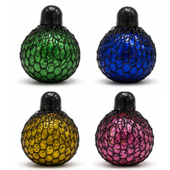 Dream Mesh Squish Ball Glitter, Squeeze Stress Relief Fidget Toy, 12 Piece Display Box