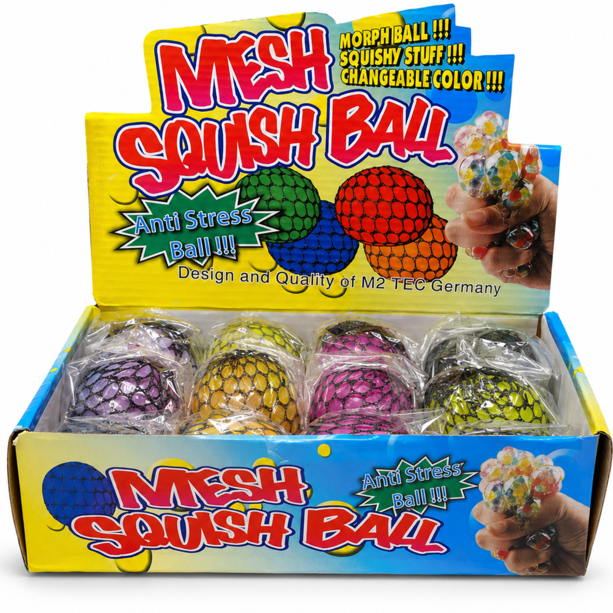 Dream Mesh Squish Ball Colour Changing, Gradient Fidget Toy, 12 Piece Display Box