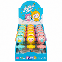 Dream Music Bird Bobble Head Candy Toy, 3 Colours, 12 Piece Display Box