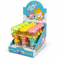 Dream Spinning Carousel Light Up Candy Toy, 3 Colours, Halal, 12 Piece Display Box
