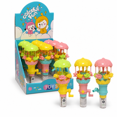 Dream Spinning Carousel Light Up Candy Toy, 3 Colours, Halal, 12 Piece Display Box