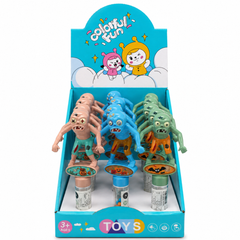 Dream Zombie Candy Toy, 3 Spooky Designs, Halloween Figures with Candy, 12 Piece Display Box