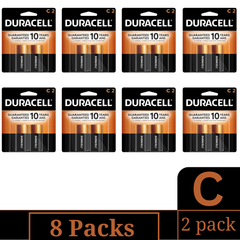 Duracell Coppertop C Alkaline Batteries – 2 Count Pack of 8 – Long Lasting Power Bulk Pack