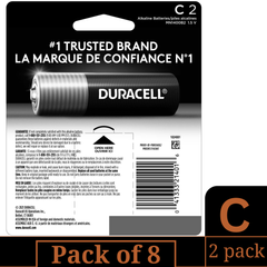 Duracell Coppertop C Alkaline Batteries – 2 Count Pack of 8 – Long Lasting Power Bulk Pack