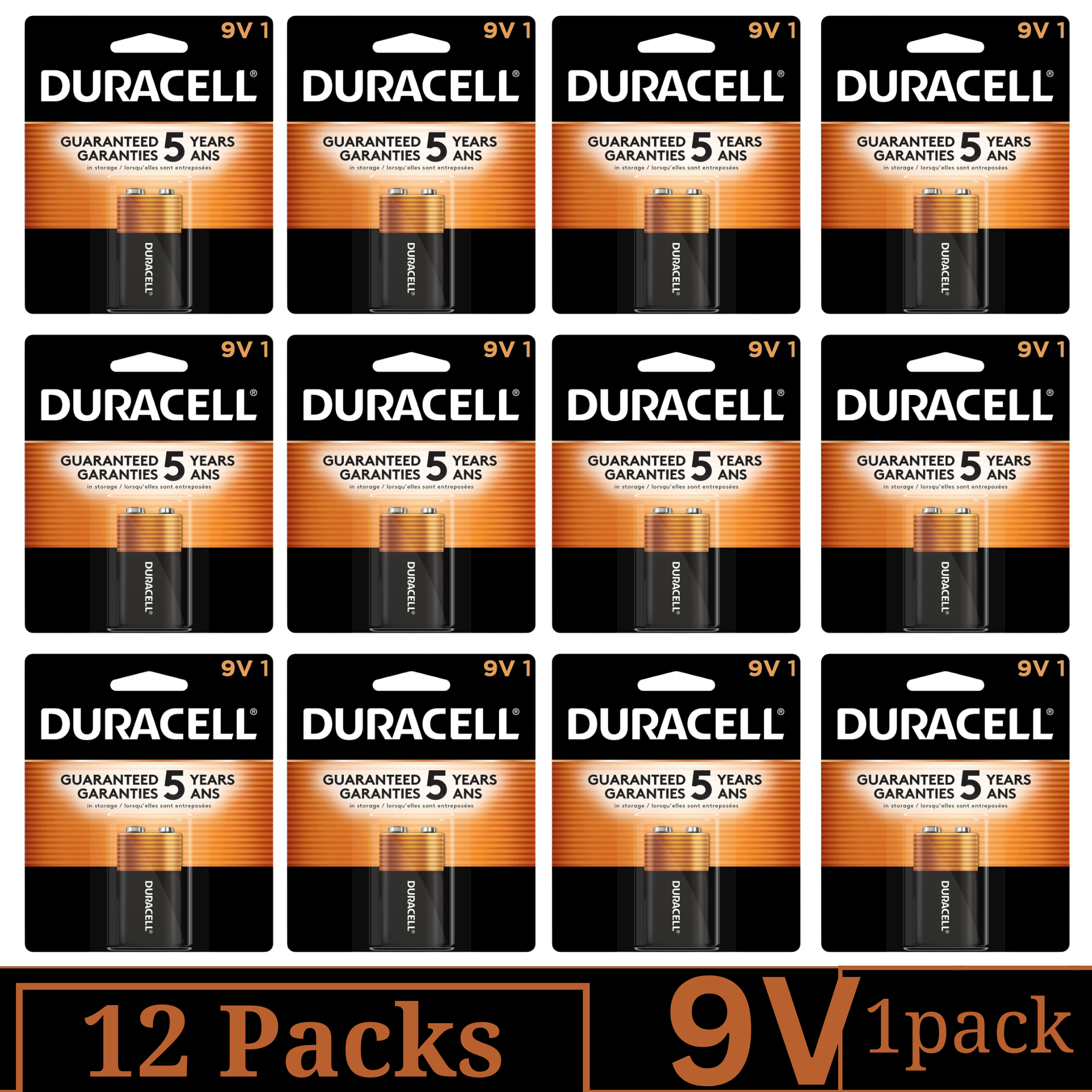 Duracell Coppertop 9V Alkaline Battery – 12 Pack Wholesale