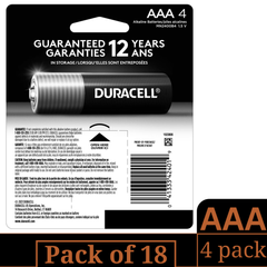 Duracell Coppertop AAA Alkaline Batteries Bulk – 4-Count x 18 Pack (72 Cells)