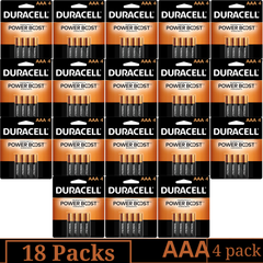 Duracell Coppertop AAA Alkaline Batteries Bulk – 4-Count x 18 Pack (72 Cells)