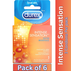 Durex Intense Sensation 3ct Condoms Pack of 6 – Dotted Microperles Ultra Fine Latex