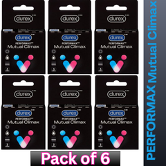 Durex Performax Mutual Climax Condoms – 3 Condoms per Pack (Pack of 6)