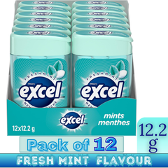EXCEL Fresh Mint Flavour Mints – Sugar-Free Breath Mints – 12.2g – Pack of 12
