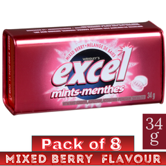 EXCEL Sugar-Free Breath Mints – Assorted Flavors – 34g Packs – Pack of 8