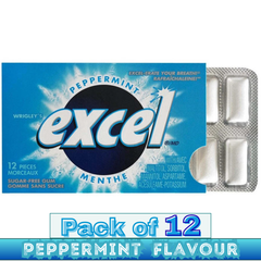 EXCEL Sugar-Free Chewing Gum – Assorted Flavours – 12 Packs (12 Pieces Each)