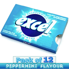 EXCEL Peppermint Flavour Sugar-Free Gum – 12 Packs (12 Pieces Each) | Sugar-Free Chewing Gum