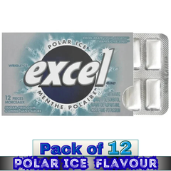 EXCEL Polar Ice Flavour Sugar-Free Gum – 12 Packs (12 Pieces Each) | Sugar-Free Chewing Gum