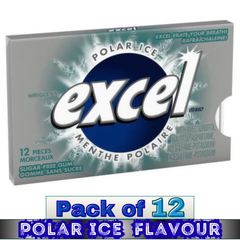 EXCEL Polar Ice Flavour Sugar-Free Gum – 12 Packs (12 Pieces Each) | Sugar-Free Chewing Gum