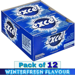 EXCEL Sugar-Free Chewing Gum – Assorted Flavours – 12 Packs (12 Pieces Each)