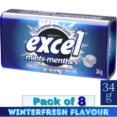 EXCEL Winterfresh Flavour Mints – Sugar-Free Breath Mints – 34g – Pack of 8