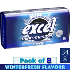 EXCEL Sugar-Free Breath Mints – Assorted Flavors – 34g Packs – Pack of 8