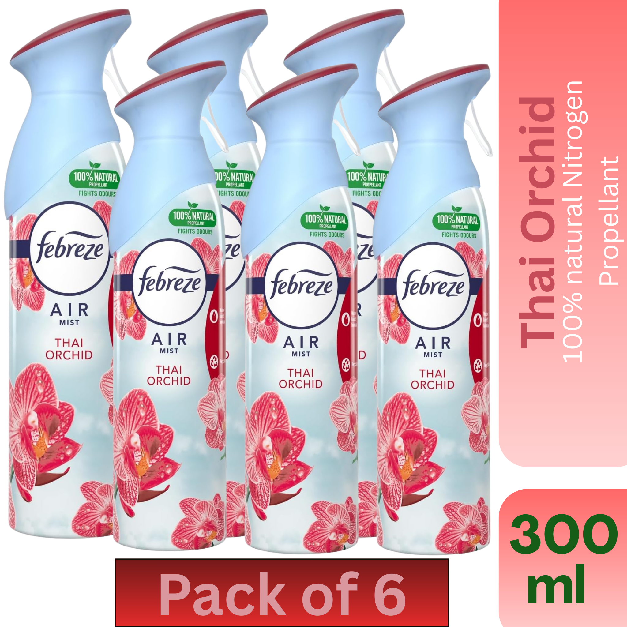 Febreze Air Freshener Spray Thai Orchid 300 ml – Pack of 6 – Dream Wholesalers