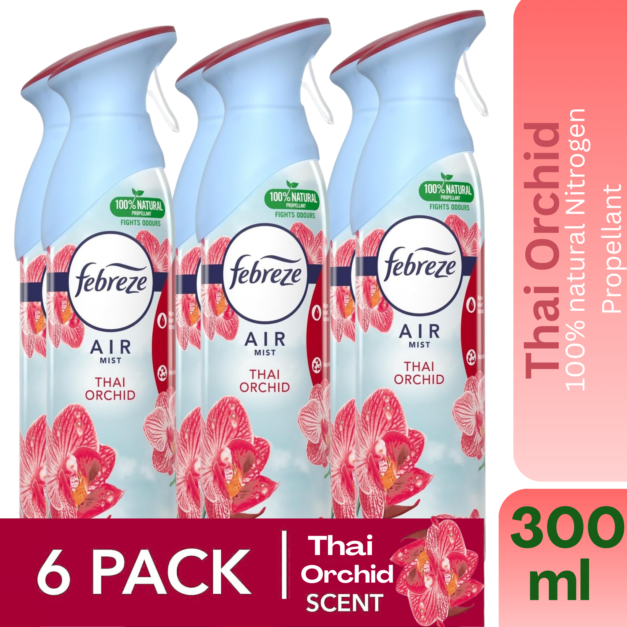 Febreze Air Freshener Spray Thai Orchid 300 ml – Pack of 6 – Dream Wholesalers
