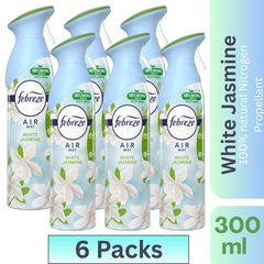 Febreze Air Freshener Spray White Jasmine 300ml Pack of 6 – Odor Eliminator & Home Freshener