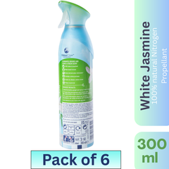 Febreze Air Freshener Spray White Jasmine 300ml Pack of 6 – Odor Eliminator & Home Freshener