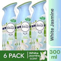 Febreze Air Freshener Spray White Jasmine 300ml Pack of 6 – Odor Eliminator & Home Freshener