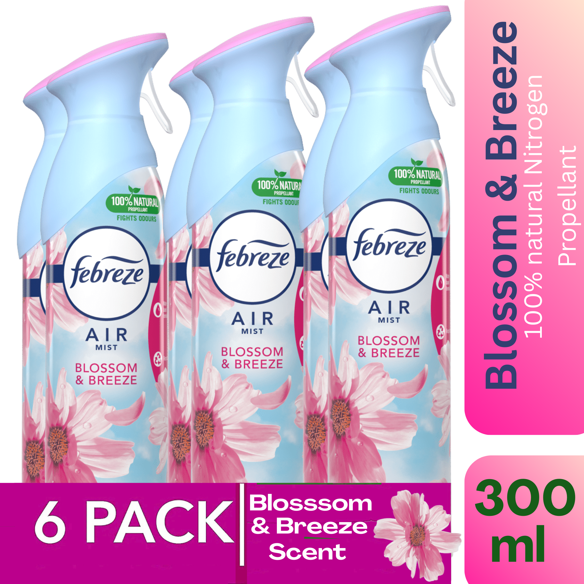 Febreze Air Freshener Spray Blossom & Breeze – 300ml – Pack of 6 – Dream Wholesalers