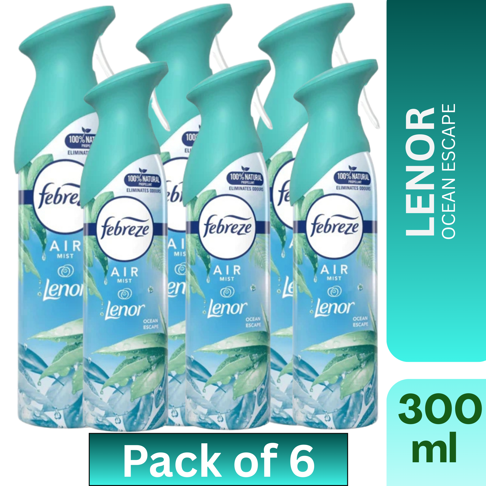 Febreze Air Freshener Spray – Lenor Ocean Escape 300 ml (Pack of 6) – Dream Wholesalers