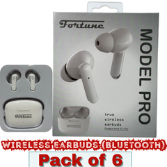 Fortune Model Pro True Wireless Bluetooth Earbuds – Bluetooth 5.0, IPX4 Sweat-Resistant – Pack of 6
