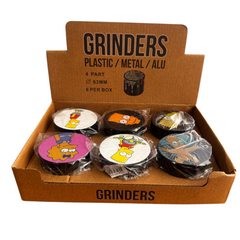 Genie Metal Tobacco Grinder – Simpsons Designs – 4-Part 63MM – Wholesale Box of 6