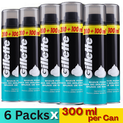 Gillette Sensitive Skin Shaving Foam 300ml – Pack of 6 Cans