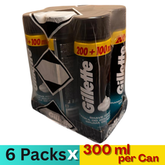 Gillette Sensitive Skin Shaving Foam 300ml – Pack of 6 Cans