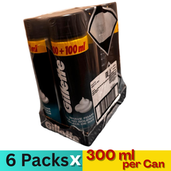 Gillette Sensitive Skin Shaving Foam 300ml – Pack of 6 Cans